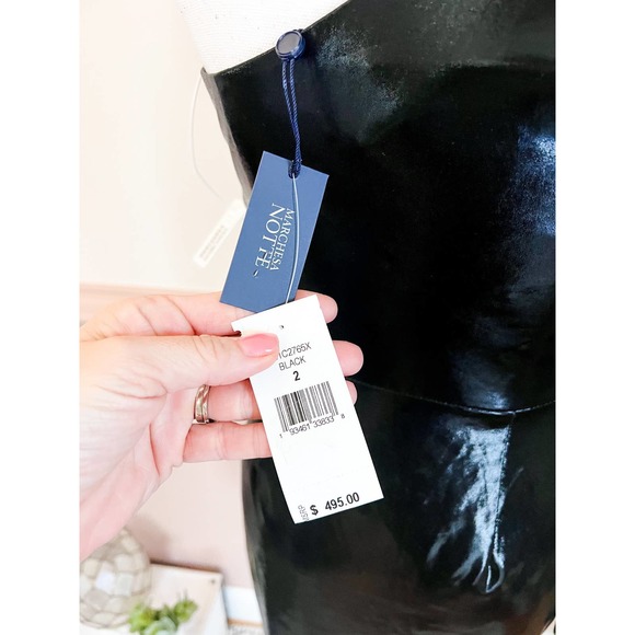 Marchesa Shirred One-Shoulder Bodycon Dress Black Size 2 NWT - Picture 7 of 10